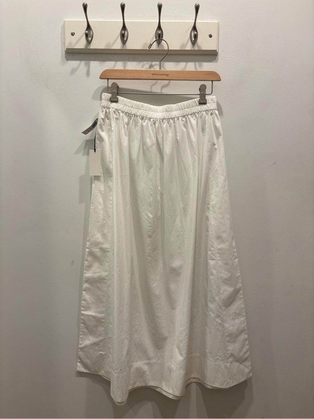 Babaton White A-Line Midi Skirt